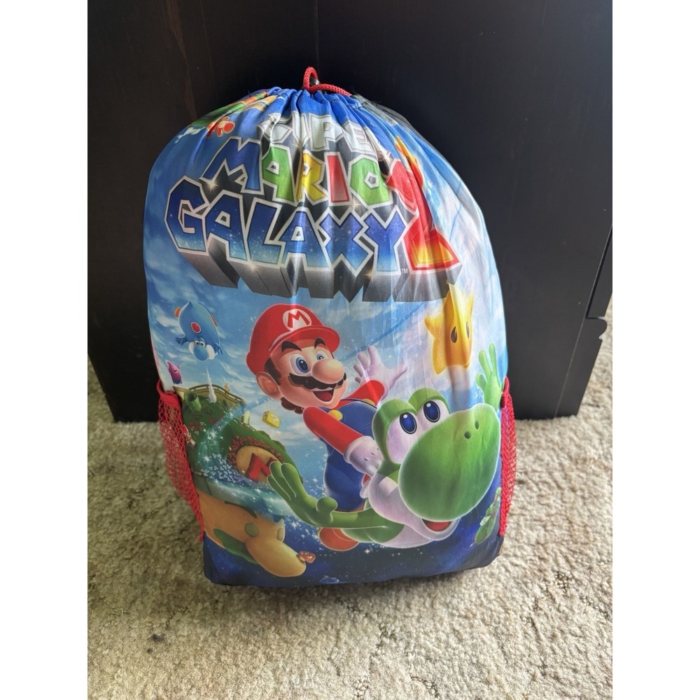 Vintage 2010 Super Mario Galaxy 2 Sleeping Bag Slumber Bag Backpack Set Nintendo